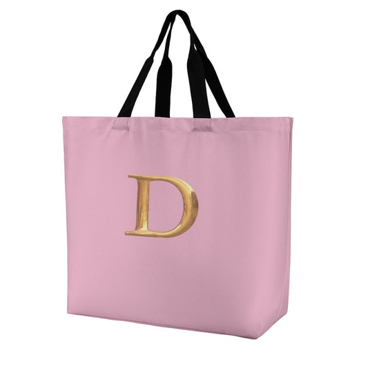 Large One Shoulder Shopping Bag Pink Bag - Gold D