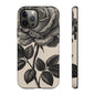 Black Rose Phone Case, Tough Cases with Floral Design, Elegant Tech Accessory, Gift for Flower Lovers, Stylish Protection