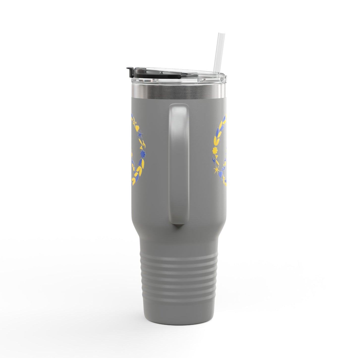 Peaceful Floral Insulated Travel Mug, 40oz | Eco-Friendly Cup for Travel, Outdoor Adventures, Gifts, Coffee Enthusiasts
