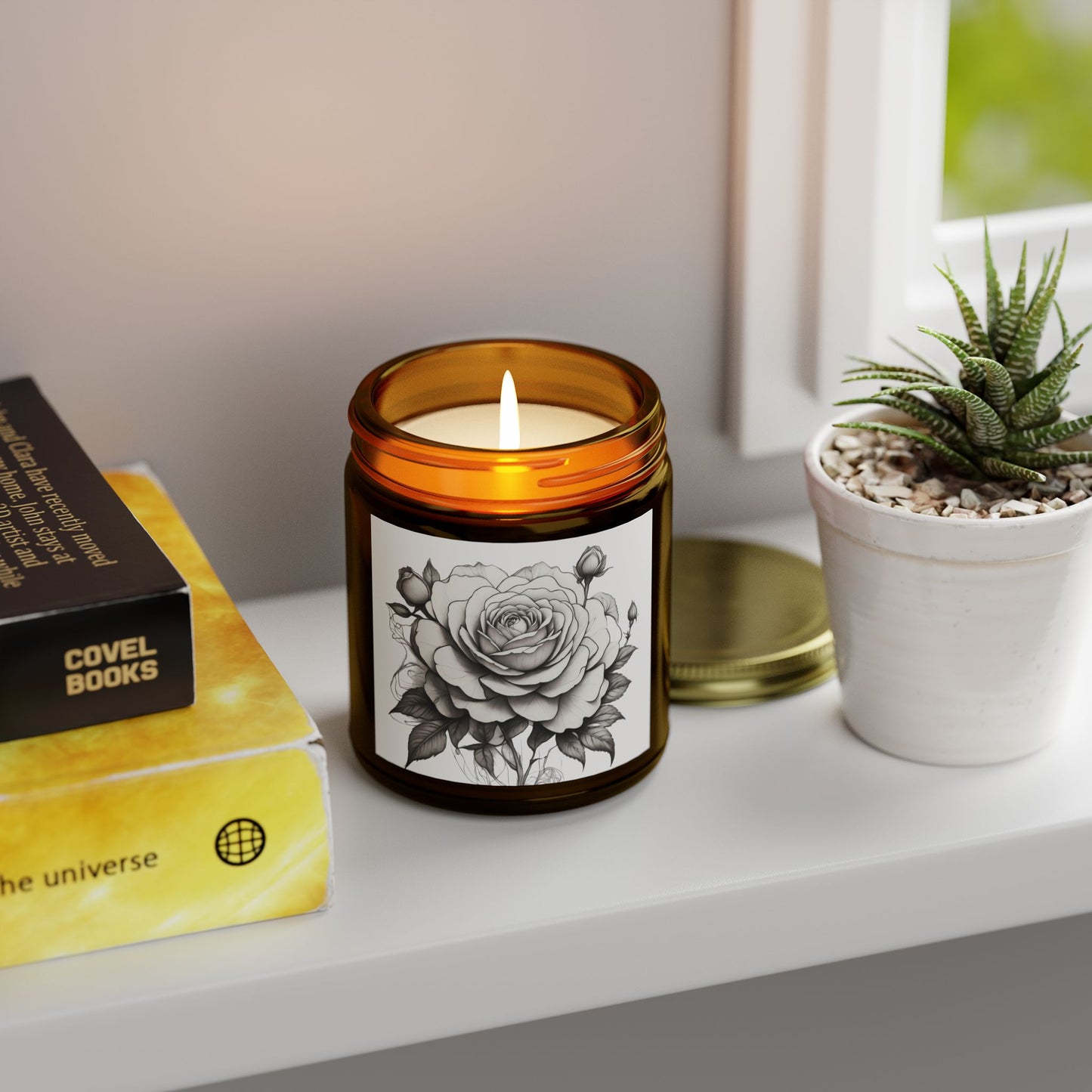 Rose Scented Candle - Coconut Apricot Wax, Relaxing Aromatherapy, Home Decor, Gifts for Her, Eco-friendly Candle