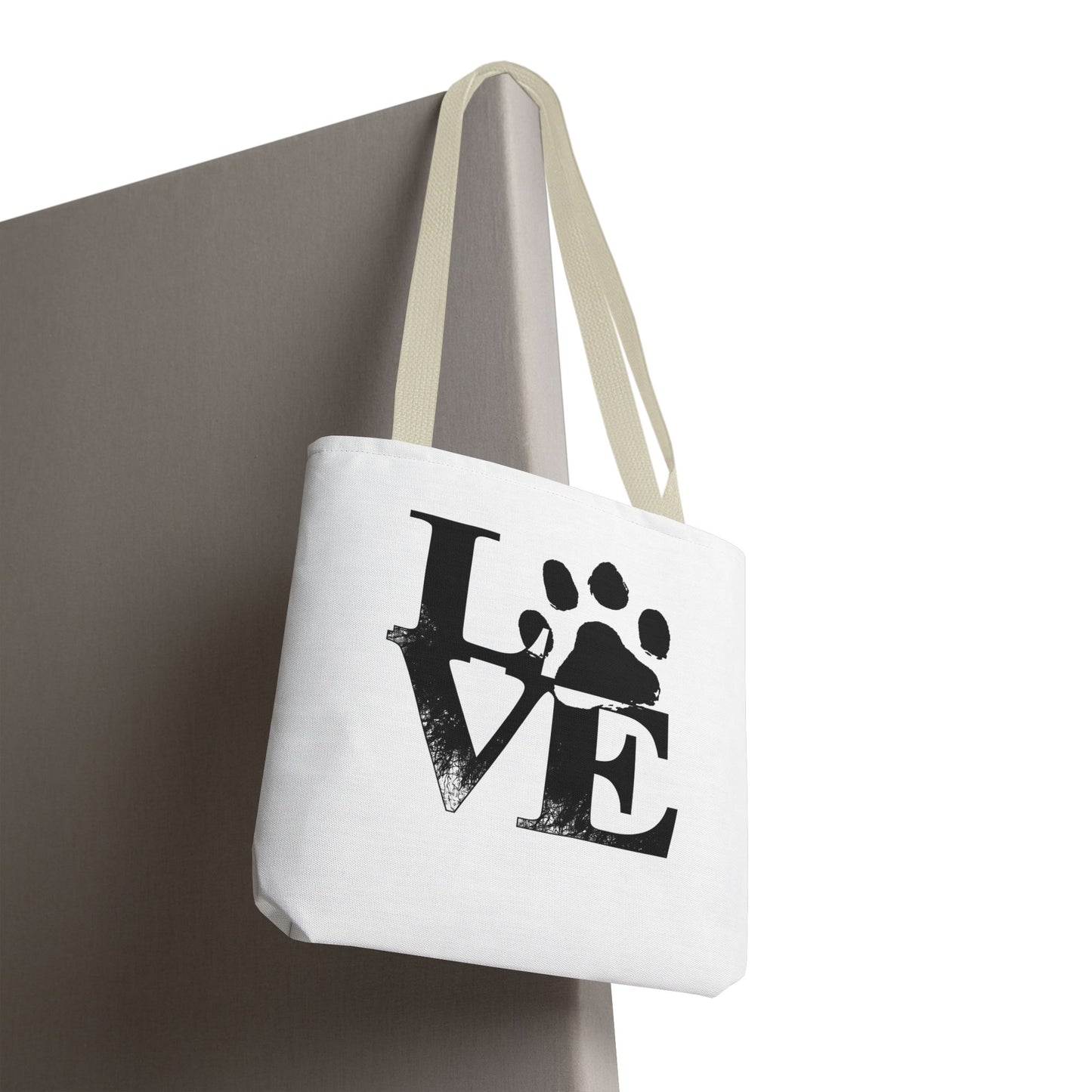 Love Paw Print Tote Bag, Pet Lover's Gift, Eco-Friendly Shopping Bag, Animal Rescue Fundraiser, Personalized Pet Tote