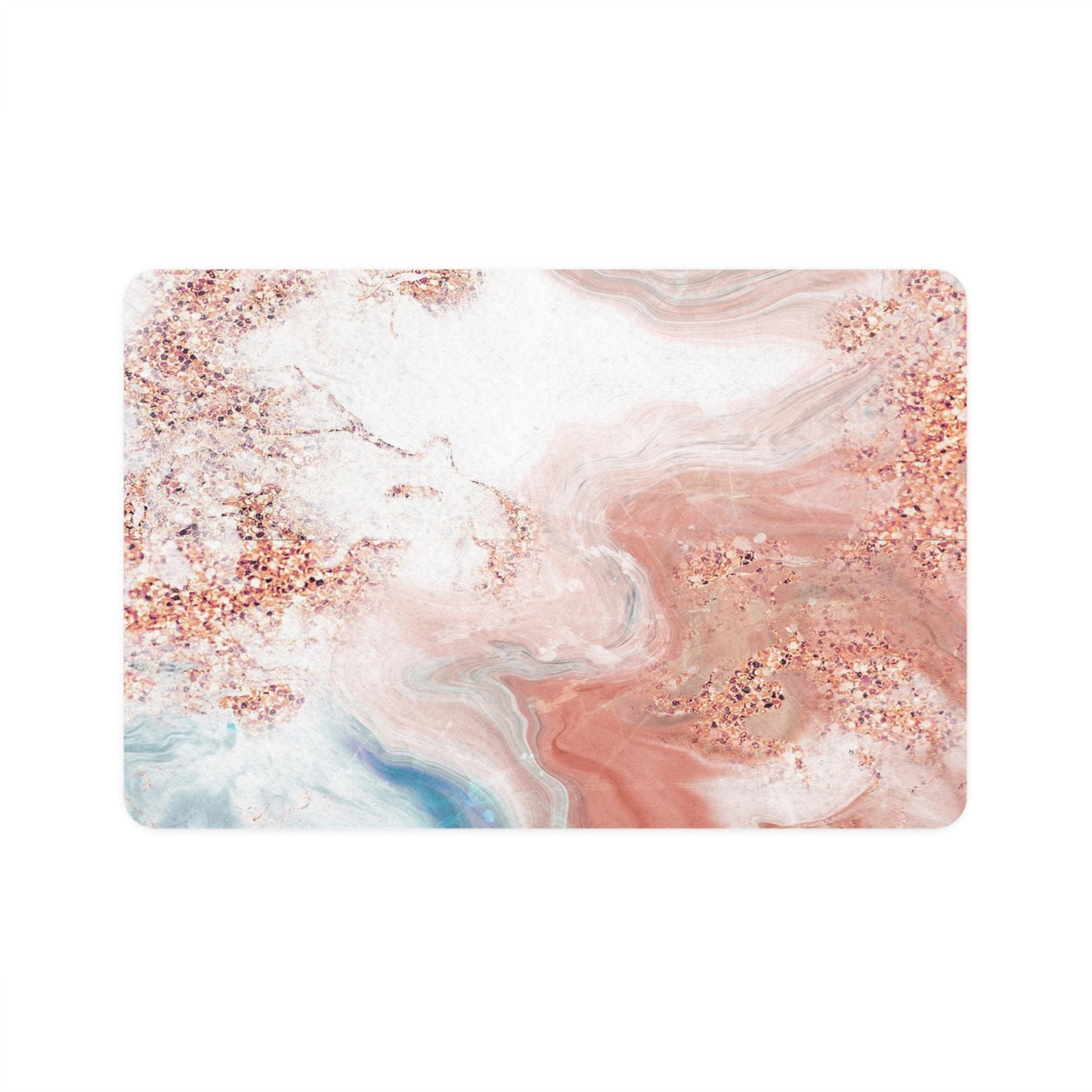 Marble Pet Food Mat (12x18) — Rose Gold Swirl Non‑Slip Feeding Mat