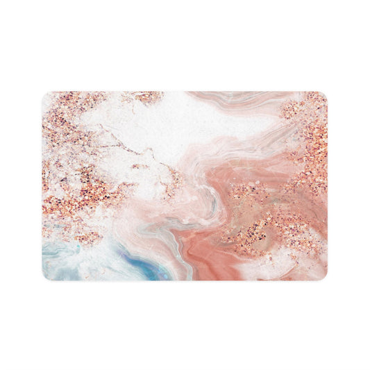 Marble Pet Food Mat (12x18) — Rose Gold Swirl Non‑Slip Feeding Mat