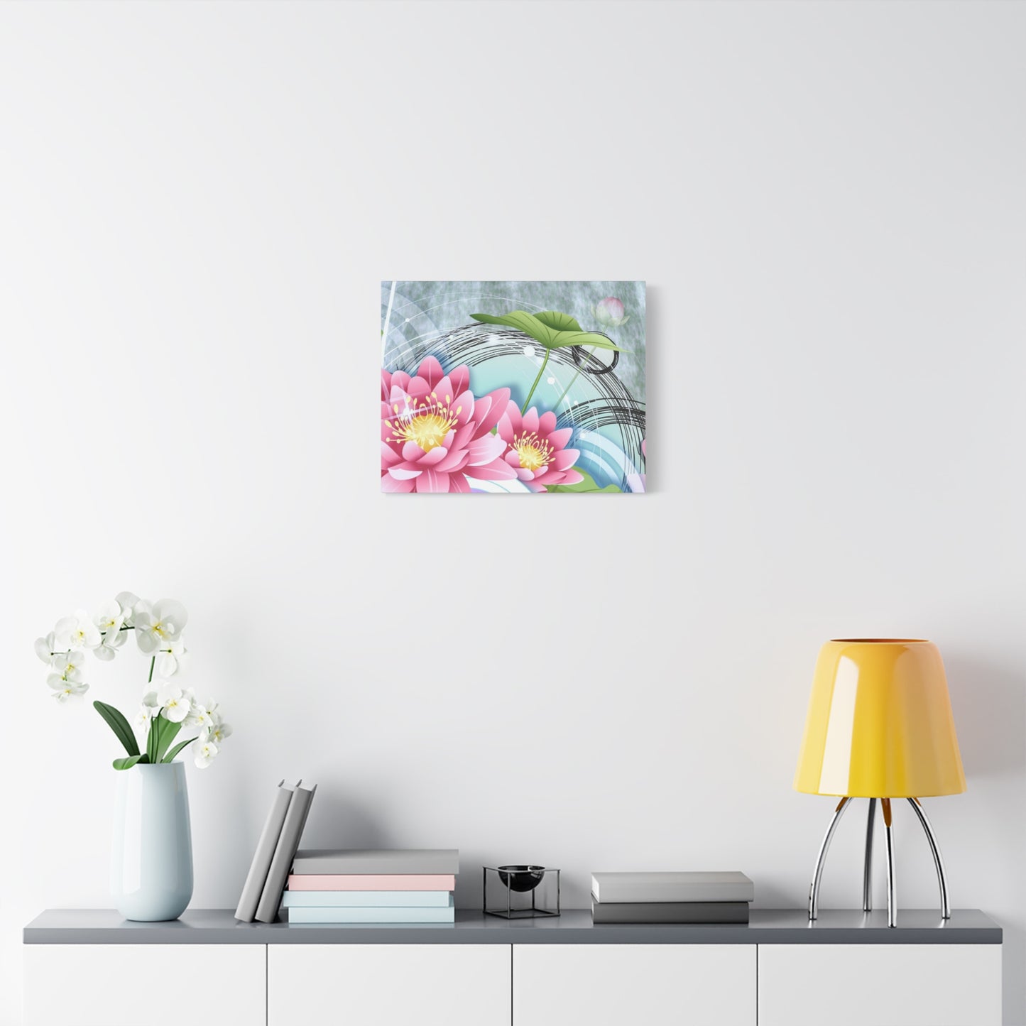 Lotus Blossom Matte Canvas Wall Art — Stretched 1.25" Decorative Print