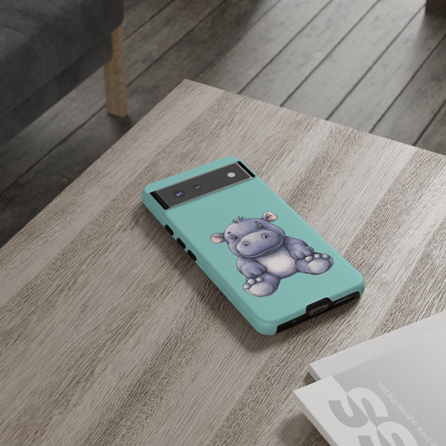 Cute Hippo Phone Case, Tough Phone Cover, Fun Animal Case, Gift for Kids, Cute Decor, Birthday Present