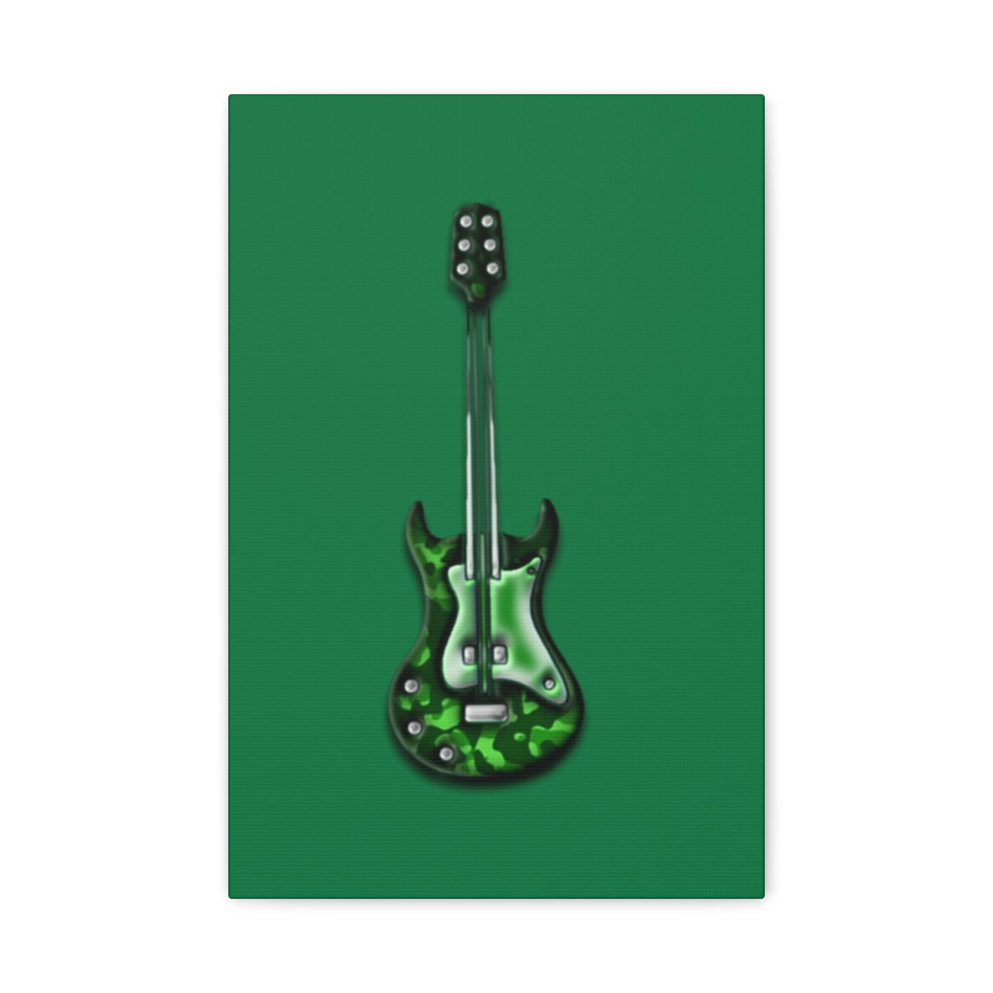 Green Electric Guitar Canvas Art, Music Wall Decor, Rock n Roll Gift, Guitar Lover's Art, Stretched Green Canvas, Home Theater Decor