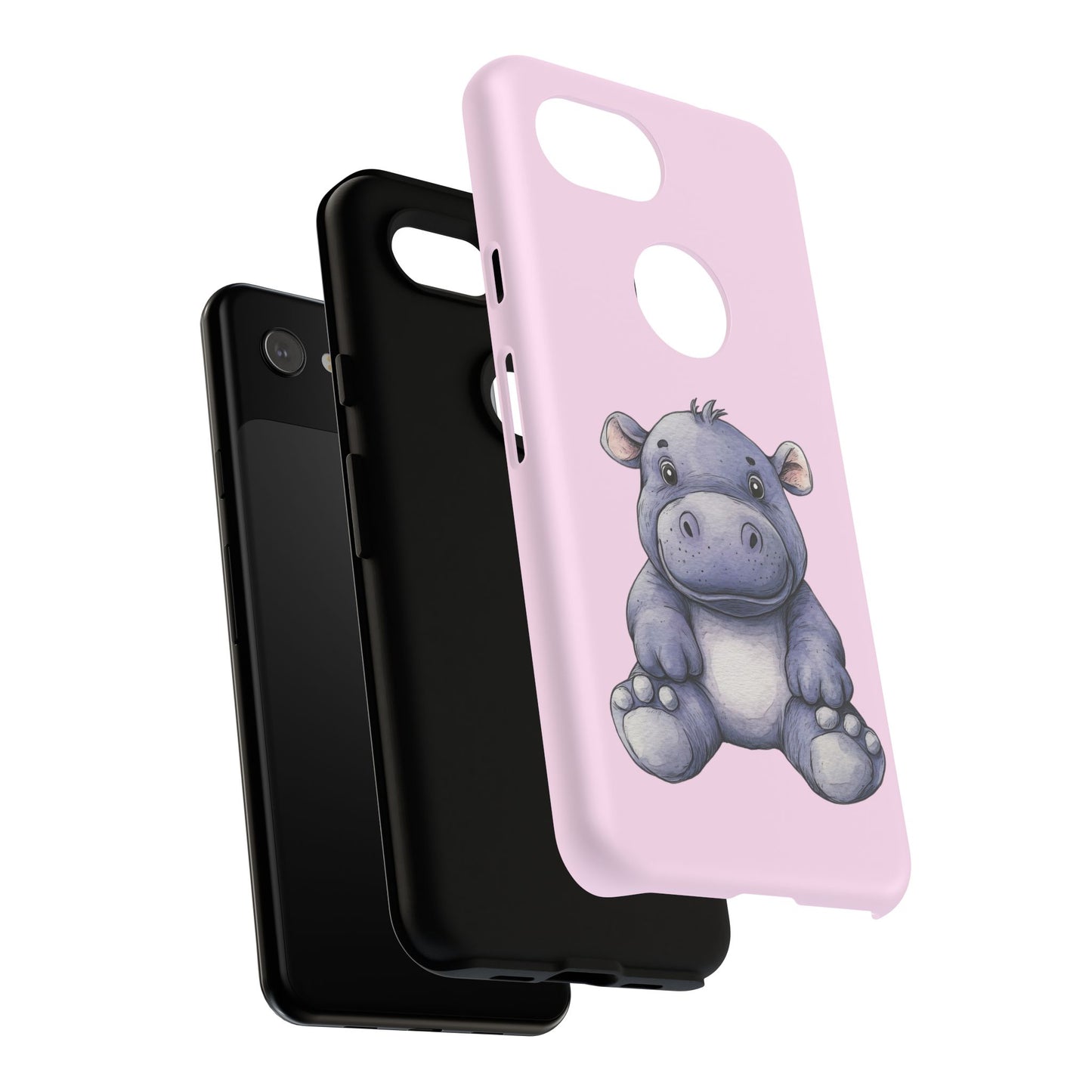 Cute Hippo Phone Case - Tough Cases, Animal Phone Cover, Kawaii Accessories, Gifts for Kids, Unique Tech Gear