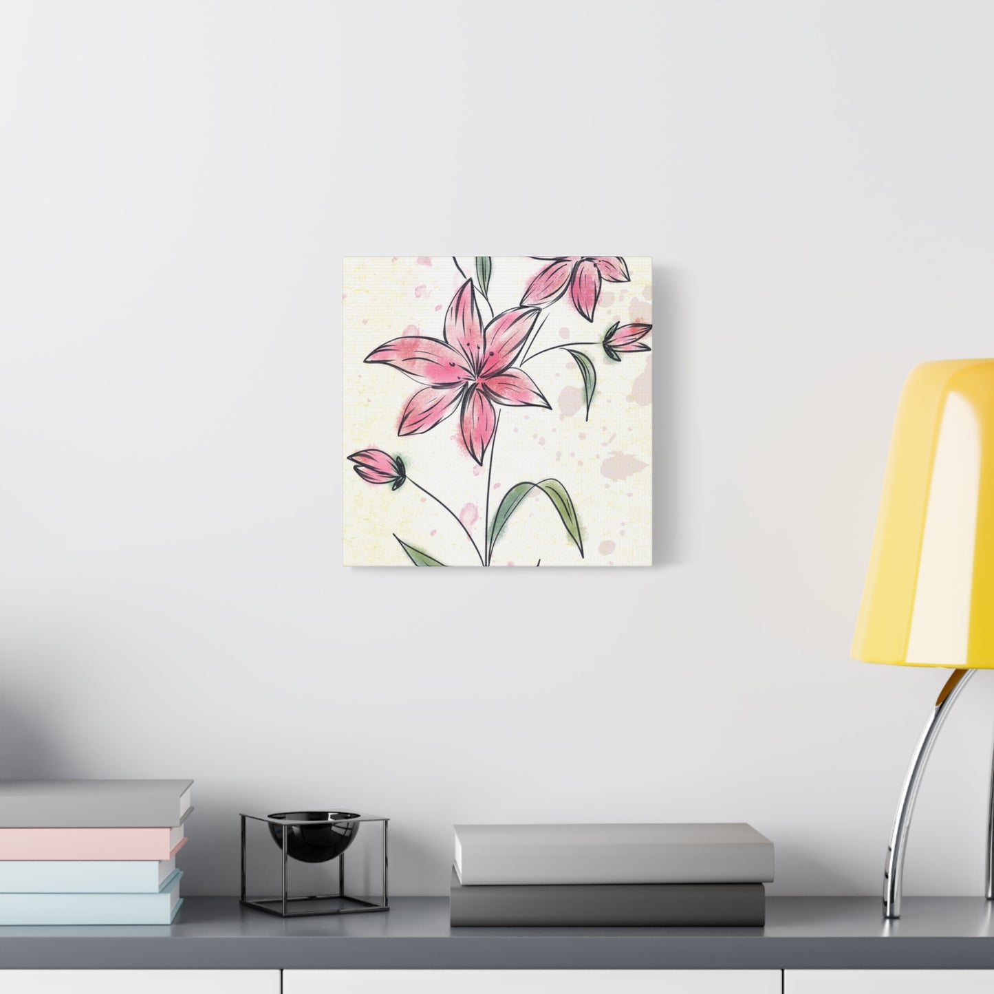 Matte Canvas, Stretched, 1.25" Tulips Pink Flowers
