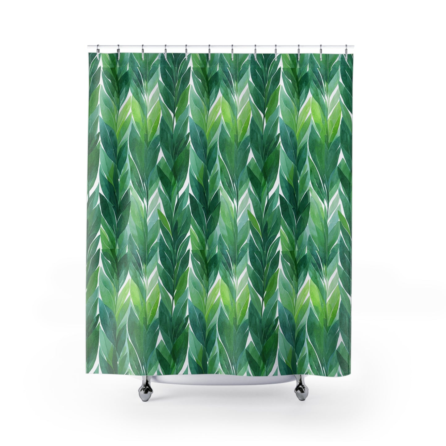 Lush Green Leaf Shower Curtain - Botanical Home Decor, Bathroom Accessory, Nature-Inspired Gift, Eco-Friendly Design