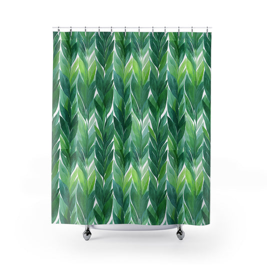 Lush Green Leaf Shower Curtain - Botanical Home Decor, Bathroom Accessory, Nature-Inspired Gift, Eco-Friendly Design