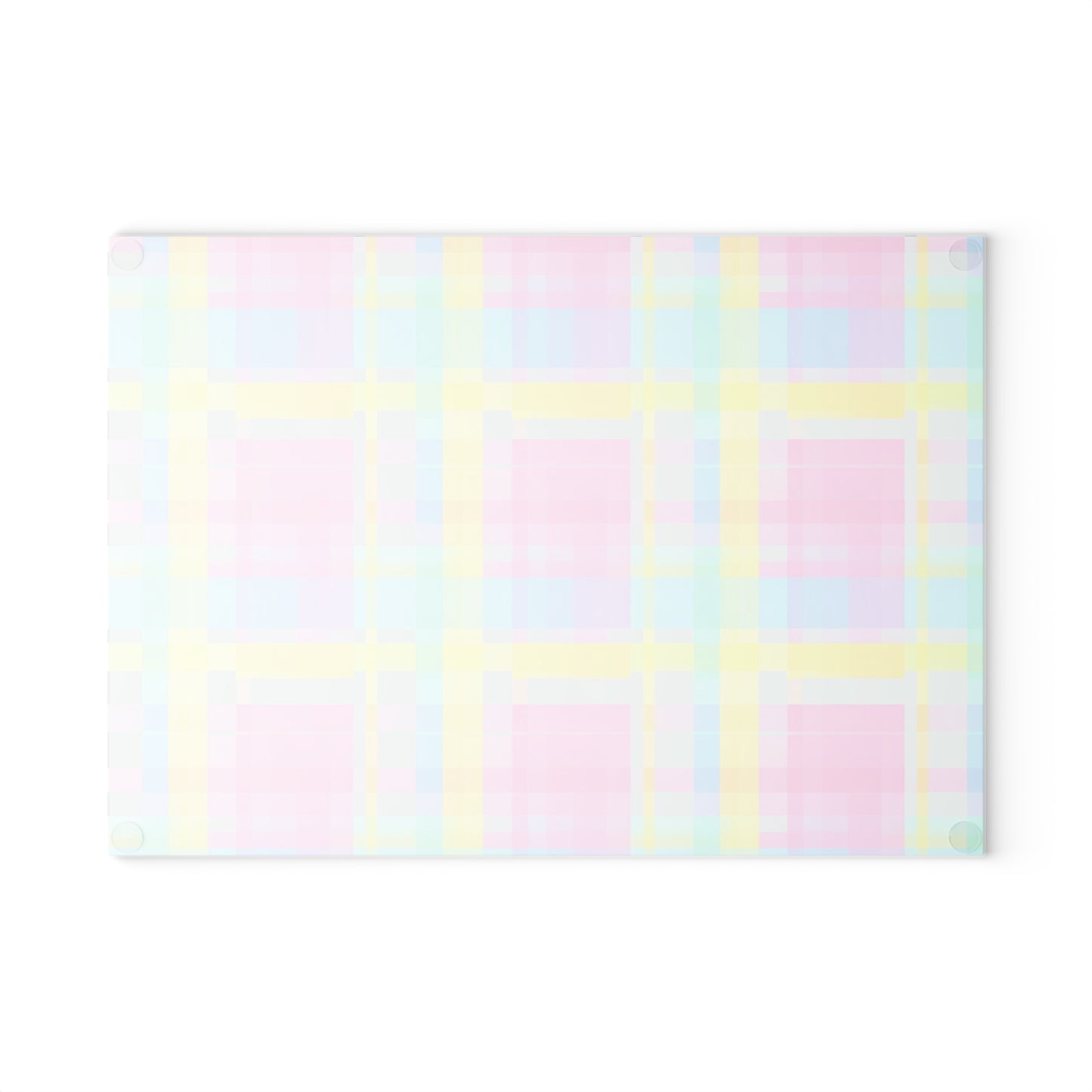 Pastel Plaid Glass Cutting Board – Spring Kitchen Decor