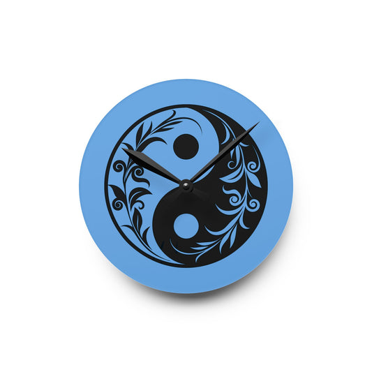 Yin Yang Acrylic Wall Clock, Bohemian Decor, Modern Home Accent, Statement Art, Gift for Yoga Lovers, Unique Wall Art