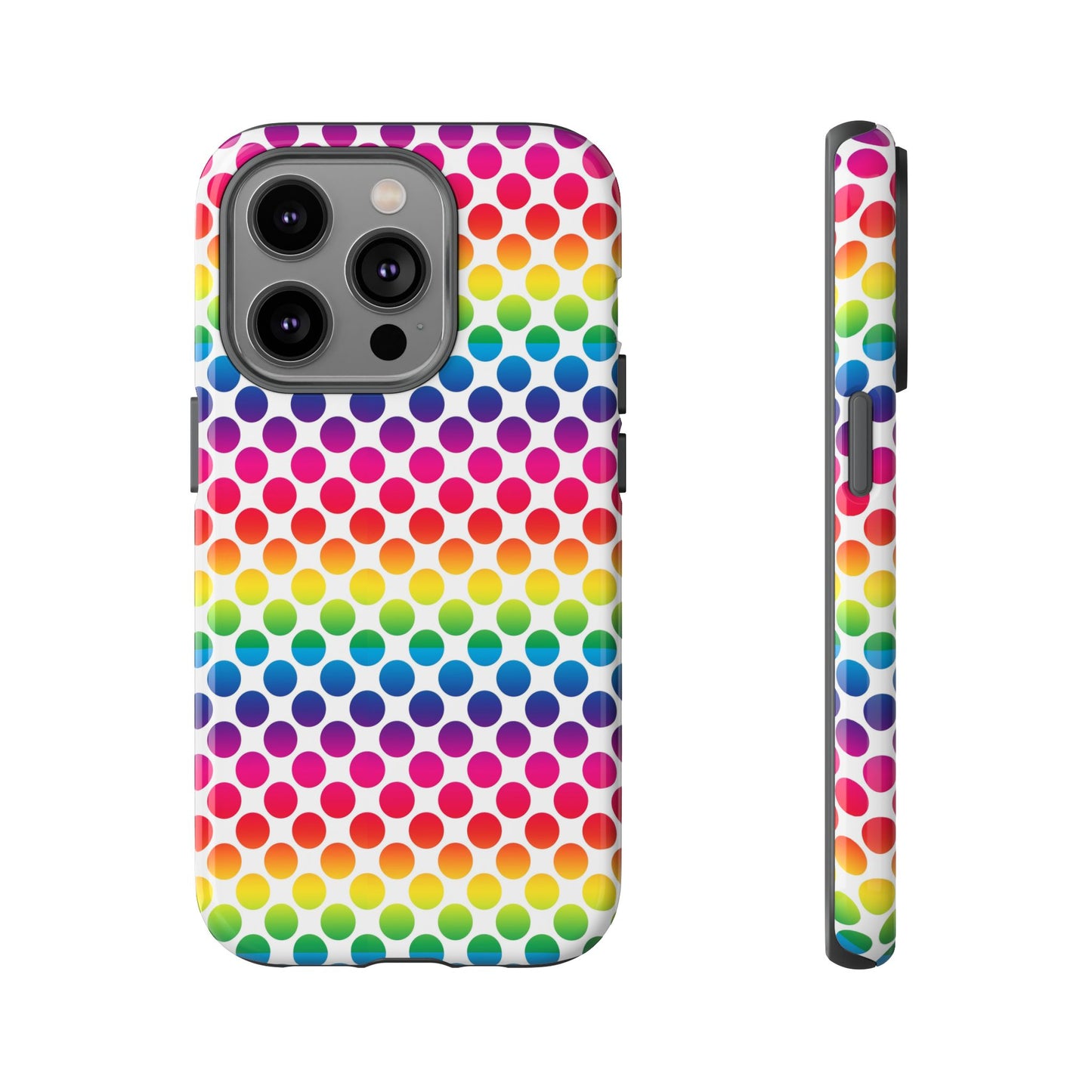 Rainbow Dot Phone Case, Colorful Phone Cover, Fun Phone Accessory, Gift for Friends, Trendy Mobile Case