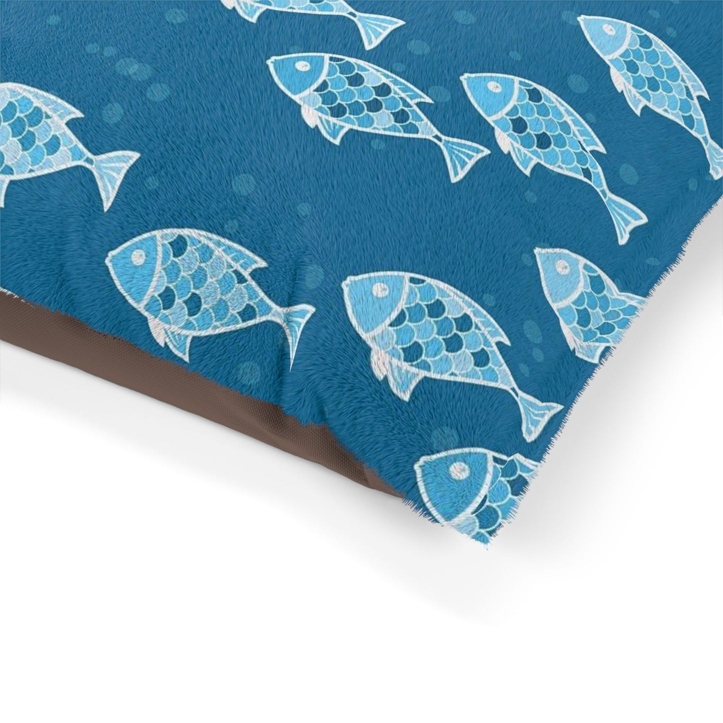 Blue Fish Pet Bed, Cozy Dog Bed, Cat Bed, Nautical Pet Accessories, Ocean Theme Pet Cushion, Perfect Gift for Pet Lovers