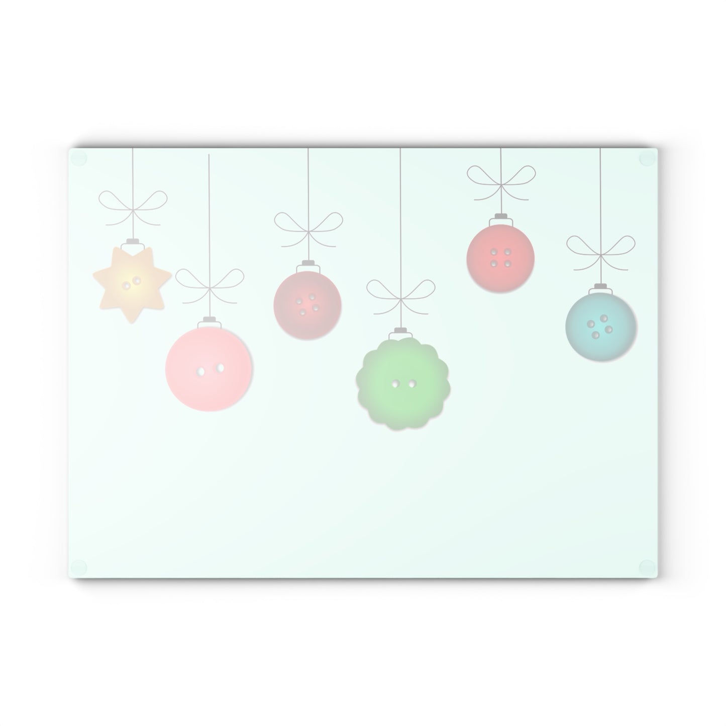 Holiday Ornament Glass Cutting Board, Christmas Gift, Kitchen Decor, Festive Cooking, Holiday Baking, Unique Housewarming