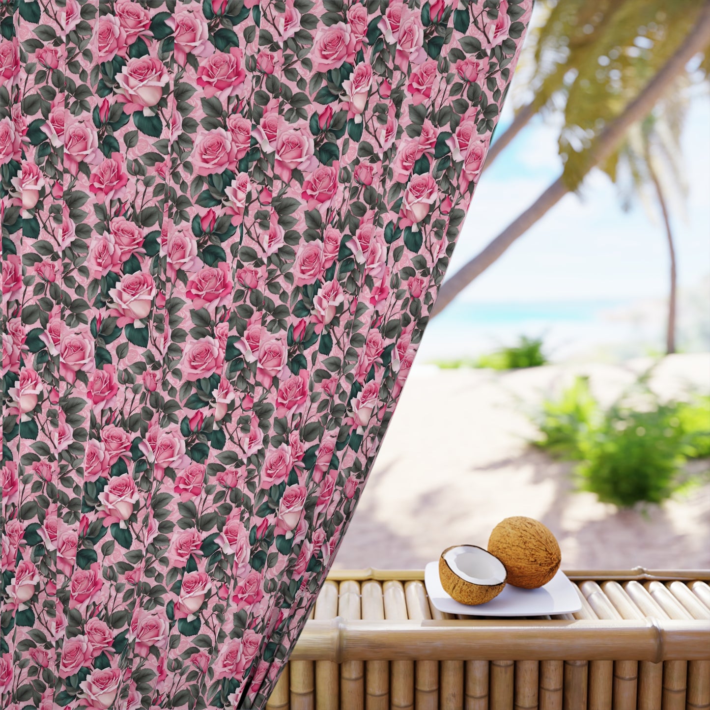 Floral Window Curtains | Decorative Drapes for Living Room, Bedroom, Elegant Home Decor, Window Treatment, Floral Design