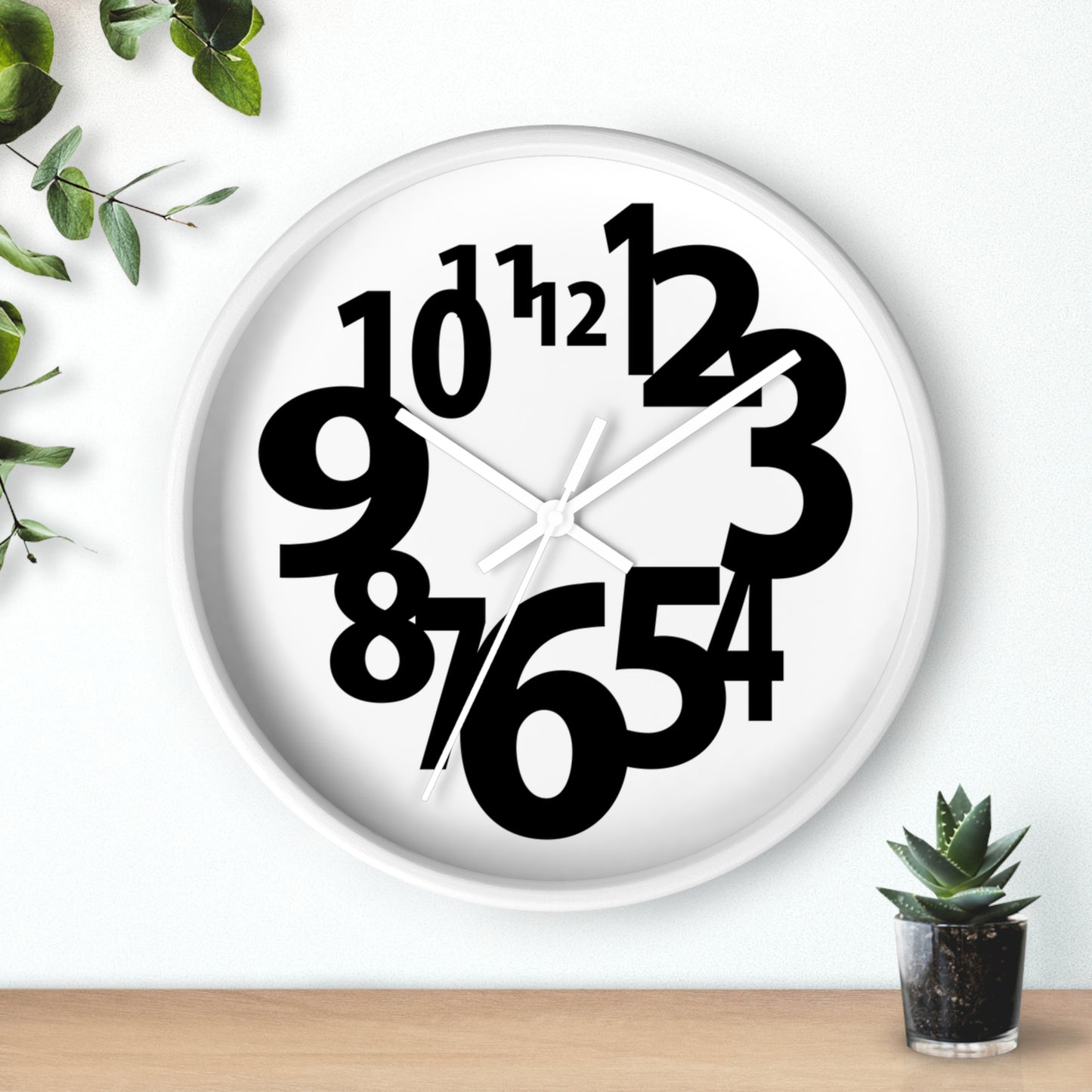 Modern Black and White Wall Clock, Minimalist Home Decor, Office Timer, Gift for Him/Her, Stylish Timepiece