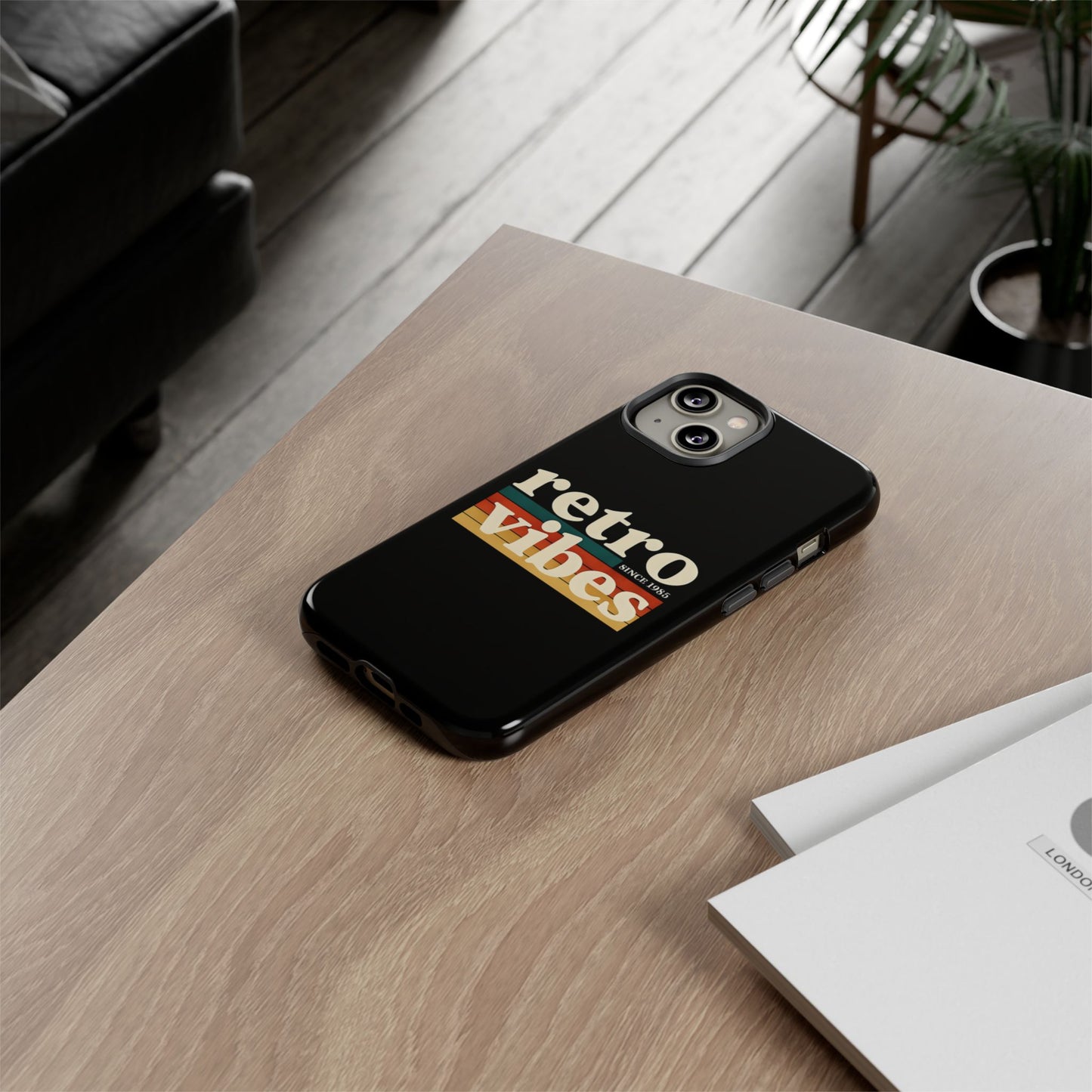 Retro Vibes Phone Case, Tough Phone Cover, Vintage Style Case, Gift for Music Lovers, Retro Aesthetic Accessory