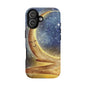 Moonlit Smile Phone Case — Starry Night Crescent Moon iPhone Cover