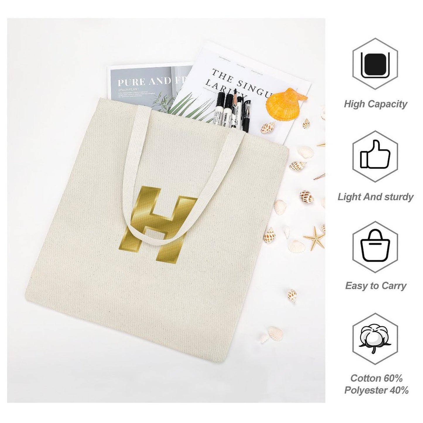 Canvas Tote Bag-13.4"x15.8"/34x40cm