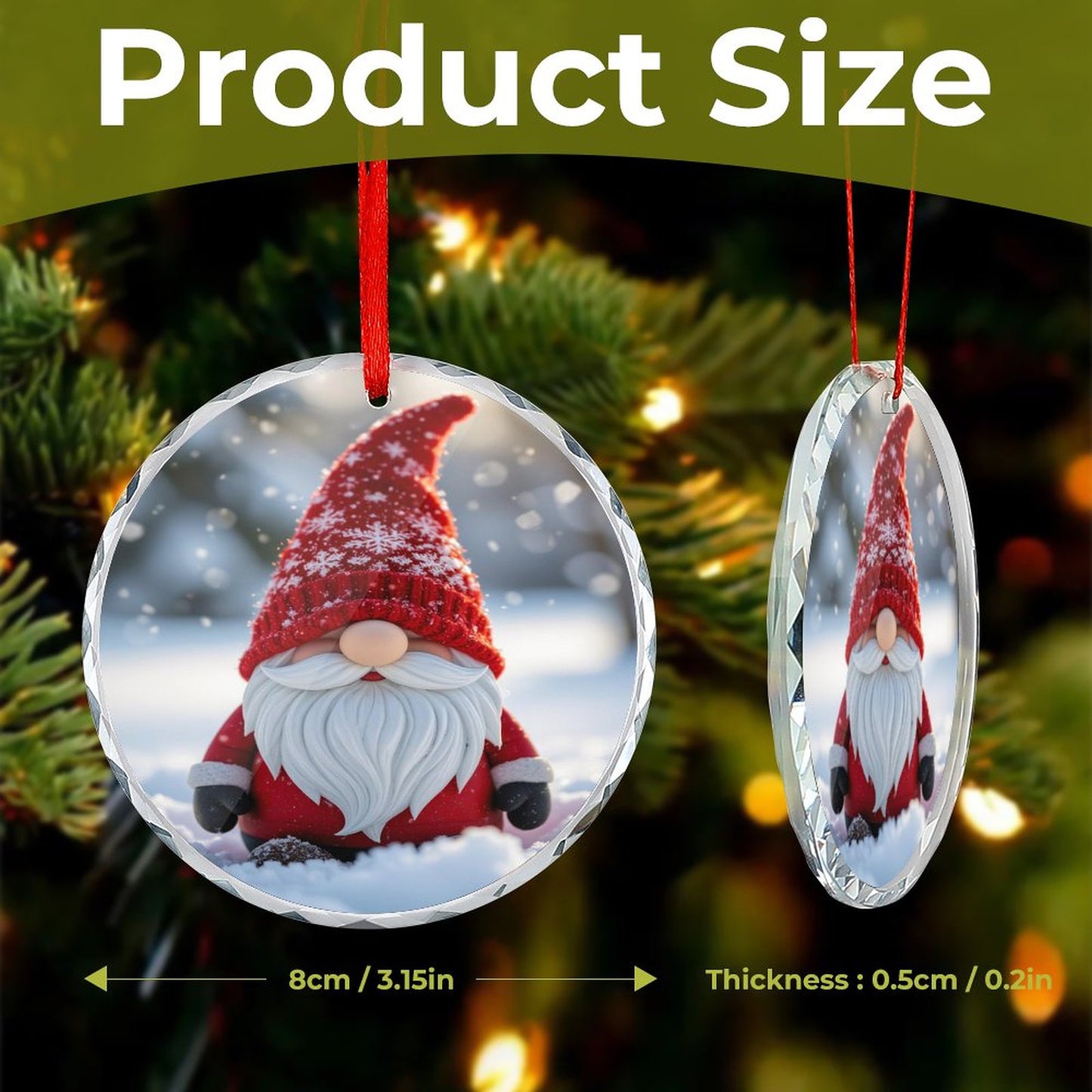 Glass Circular Ornament Pendant