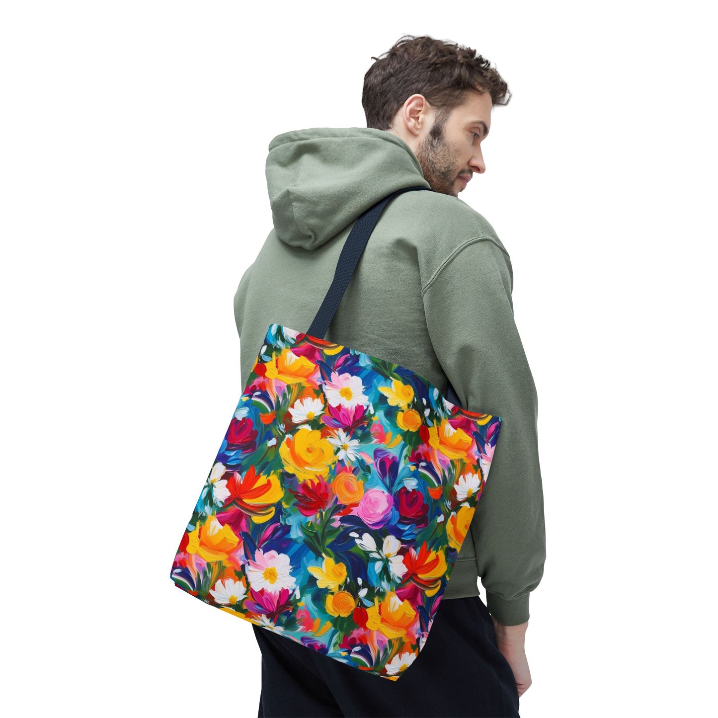 Colorful Floral Tote Bag — Vibrant All-Over Print Shopper