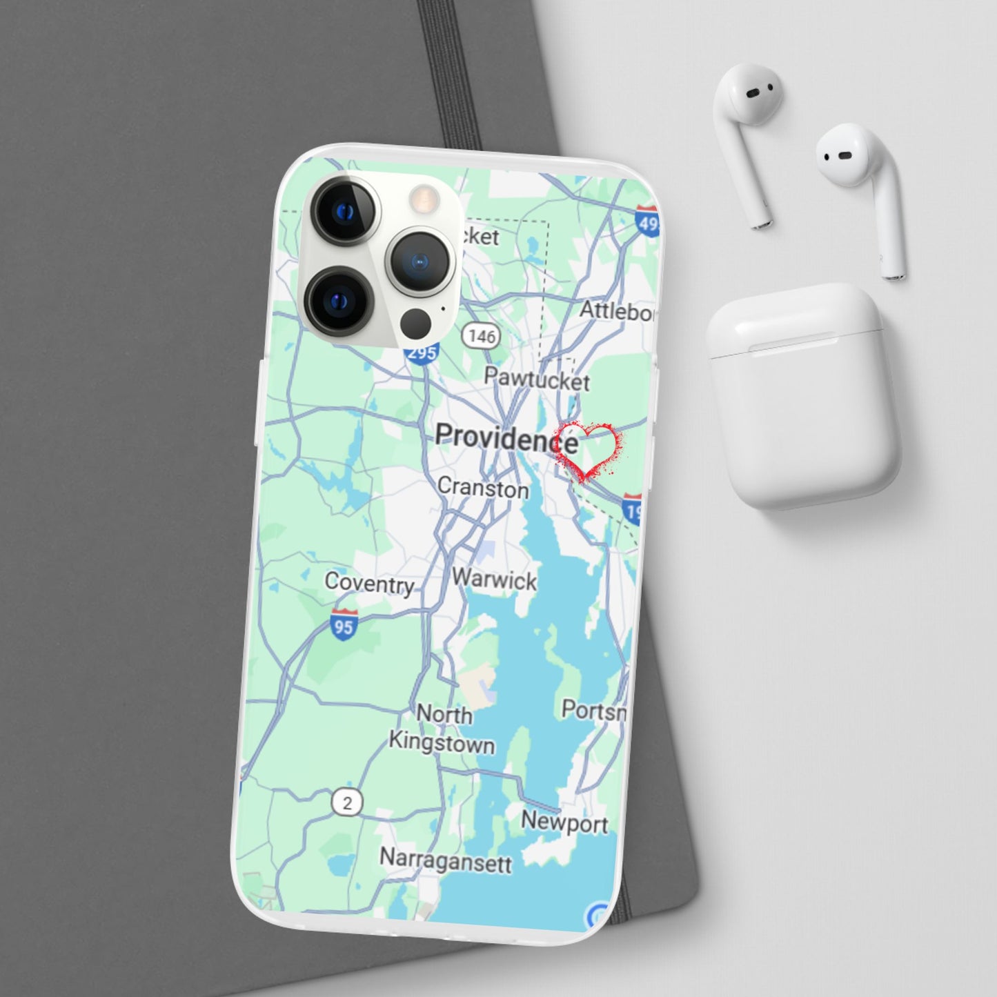 Providence Heart Map Phone Case - Custom Flexible Smartphone Protector, Gift for Her, Map Lover's Accessory, Personalized Case, Travel [...]