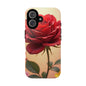 Floral Phone Case with Red Rose Design, Tough Phone Cover, Flower Print, Gift for Her, Stylish Accessory, Floral Aesthetic