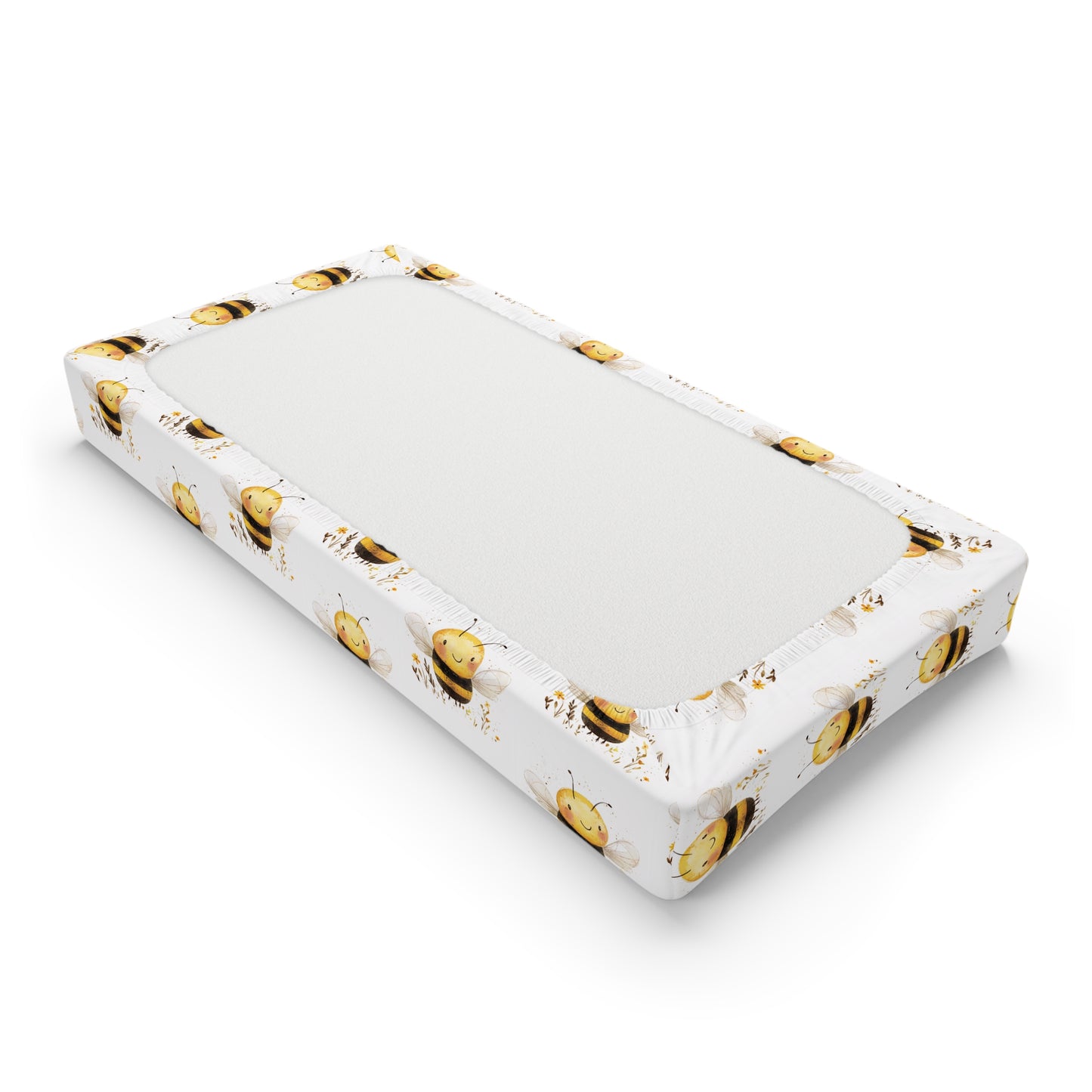 Bee-Themed Baby Changing Pad Cover, Nursery Decor, Baby Shower Gift, Gender Neutral Baby Gift, Cute Nursery Accessory