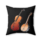 Musical Instruments Throw Pillow, Guitar Banjo Cushion, Home Decor, Gift for Music Lovers, Cozy Accent Pillow