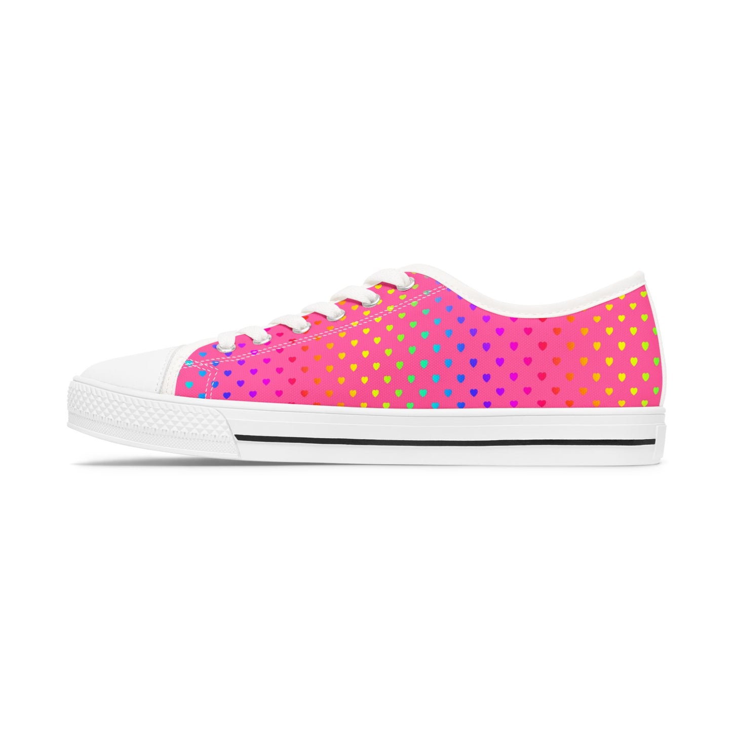 Low Top Sneakers — Pink Gradient Polka Dot Casual Shoes for Women