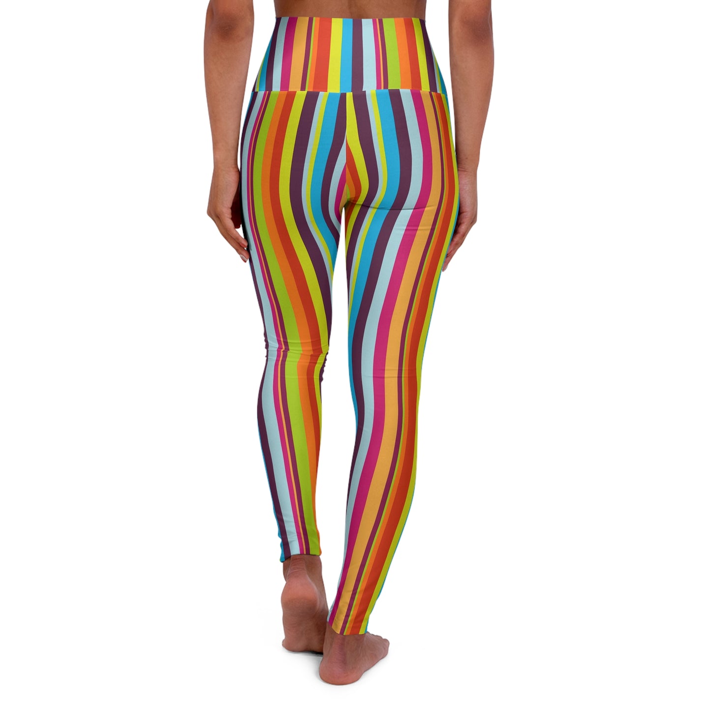 Vibrant High Waisted Yoga Leggings, Colorful Activewear, Fitness Apparel, Gym Leggings, Rainbow Sports Leggings