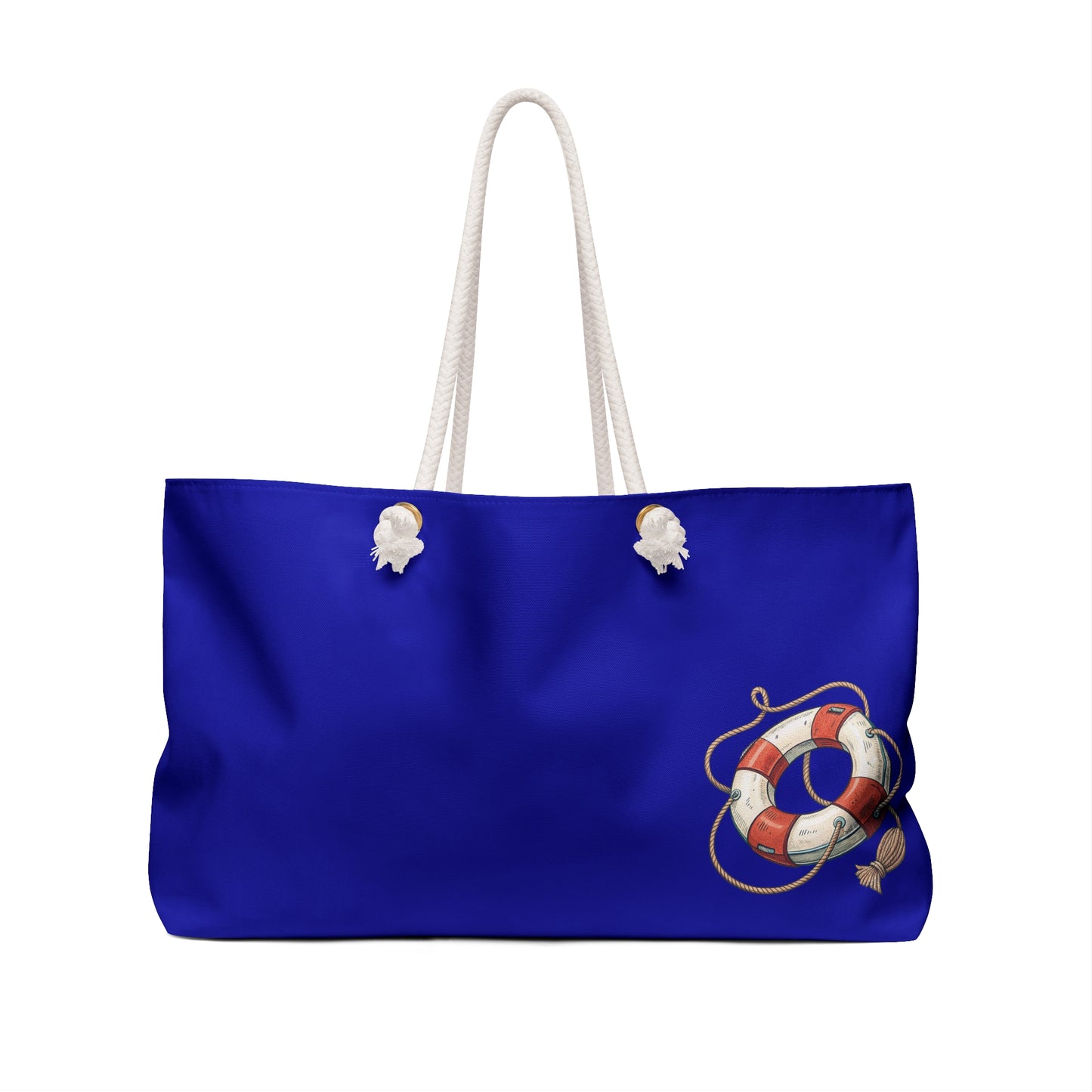 Nautical Weekend Getaway Bag, Beach Travel Tote, Stylish Gym Bag, Vacation Carry-All, Personalized Lifebuoy Design