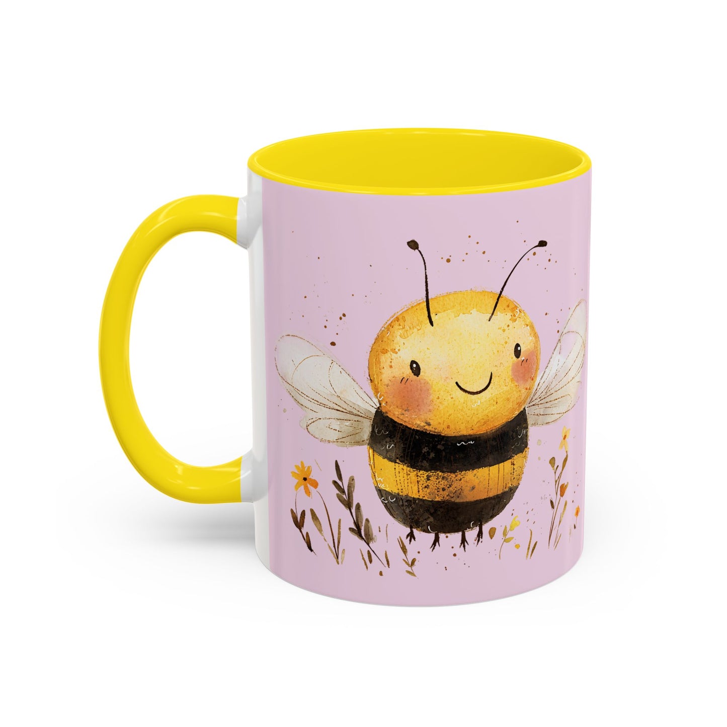 Cute Bee Accent Coffee Mug for Nature Lovers, Fun Bee Design, Gift for Friends, Bee Themed Kitchenware, Bee Lover's Mug