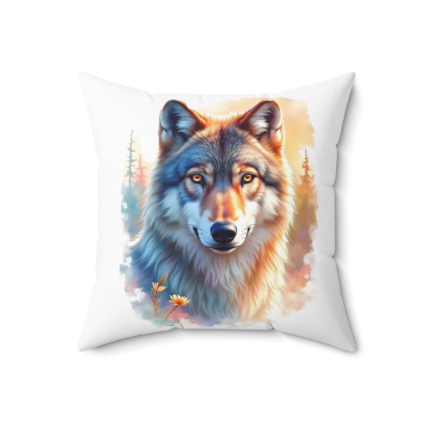 Majestic Wolf Print Pillow, Cozy Home Accent, Wilderness Themed Cushion