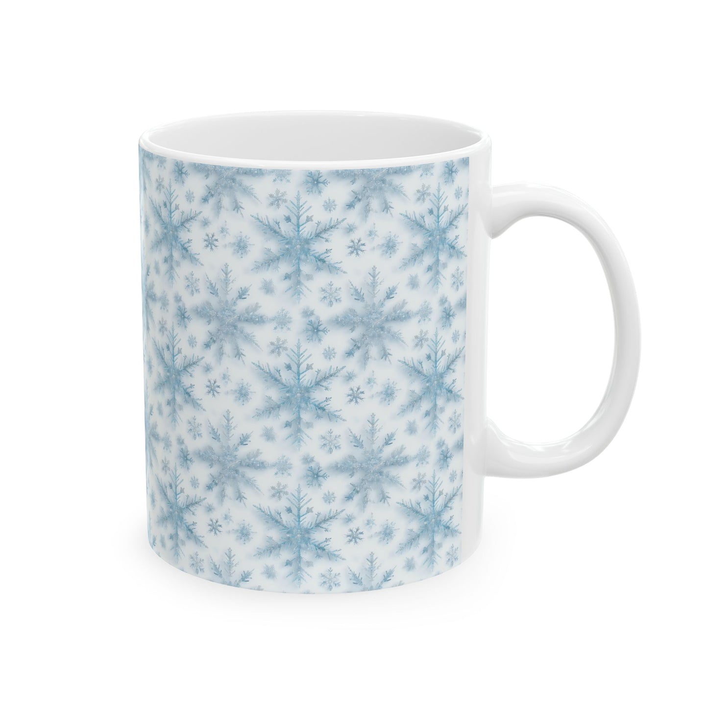 Winter Wonderland Ceramic Mug - Cozy Snowflake Design, Perfect for Hot Cocoa, Holiday Gifts, Home Decor, Winter Celebrations