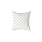 Floral Geometric Square Pillow – Pink & Lavender Patterned Throw Cushion