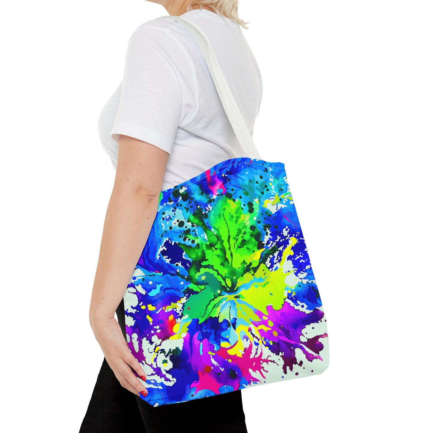 Vibrant Abstract Tote Bag Colorful Shopping Bag, Beach Tote
