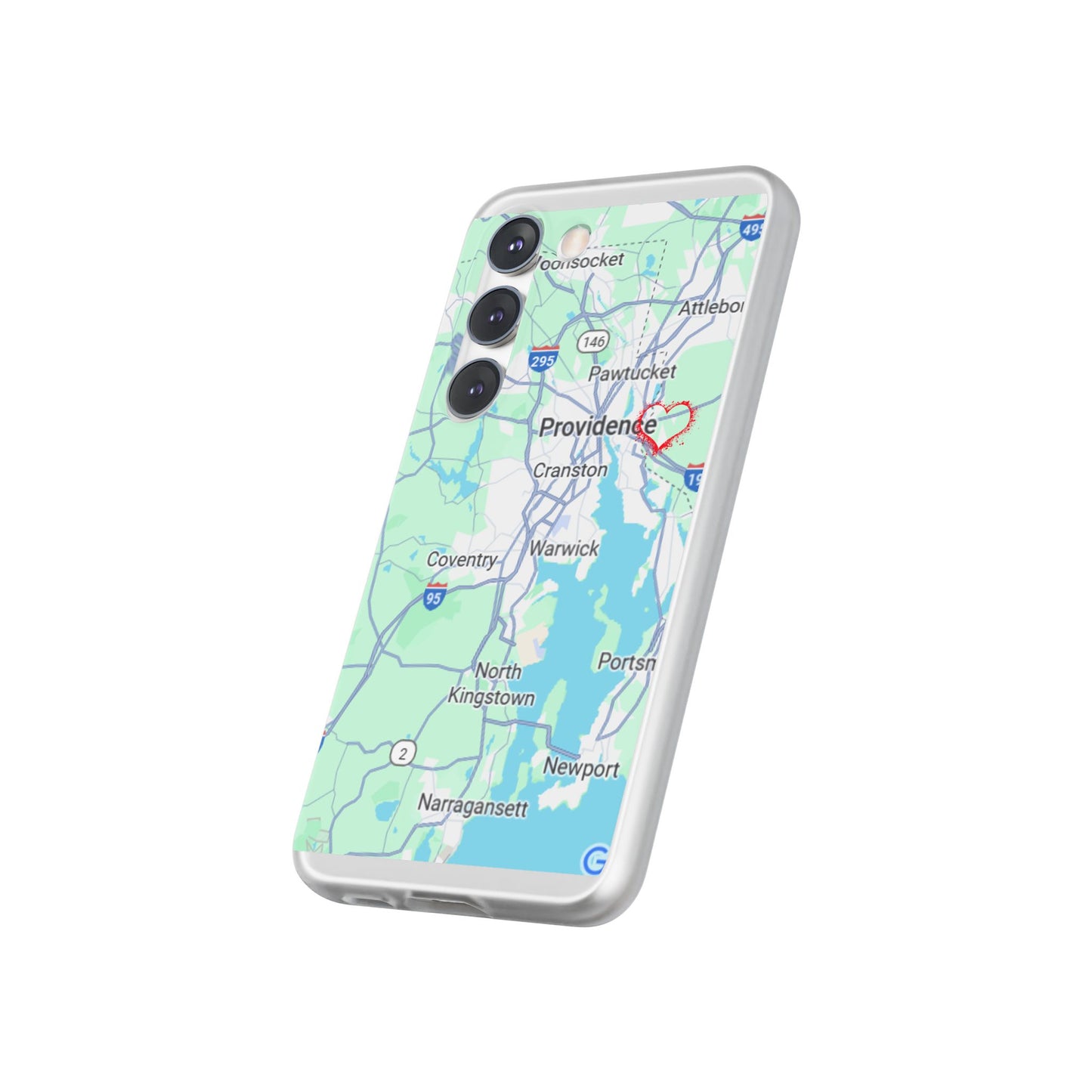 Providence Heart Map Phone Case - Custom Flexible Smartphone Protector, Gift for Her, Map Lover's Accessory, Personalized Case, Travel [...]