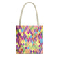 Colorful Geometric Tote Bag, Funky Shoulder Bag, Eco-Friendly Shopping Tote, Stylish Beach Bag, Art-Inspired Everyday Bag
