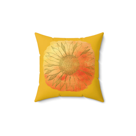 Sunflower Decorative Pillow, Bright Yellow Floral Cushion, Home Décor, Living Room Accent, Gift for Garden Lovers, Spring Decor