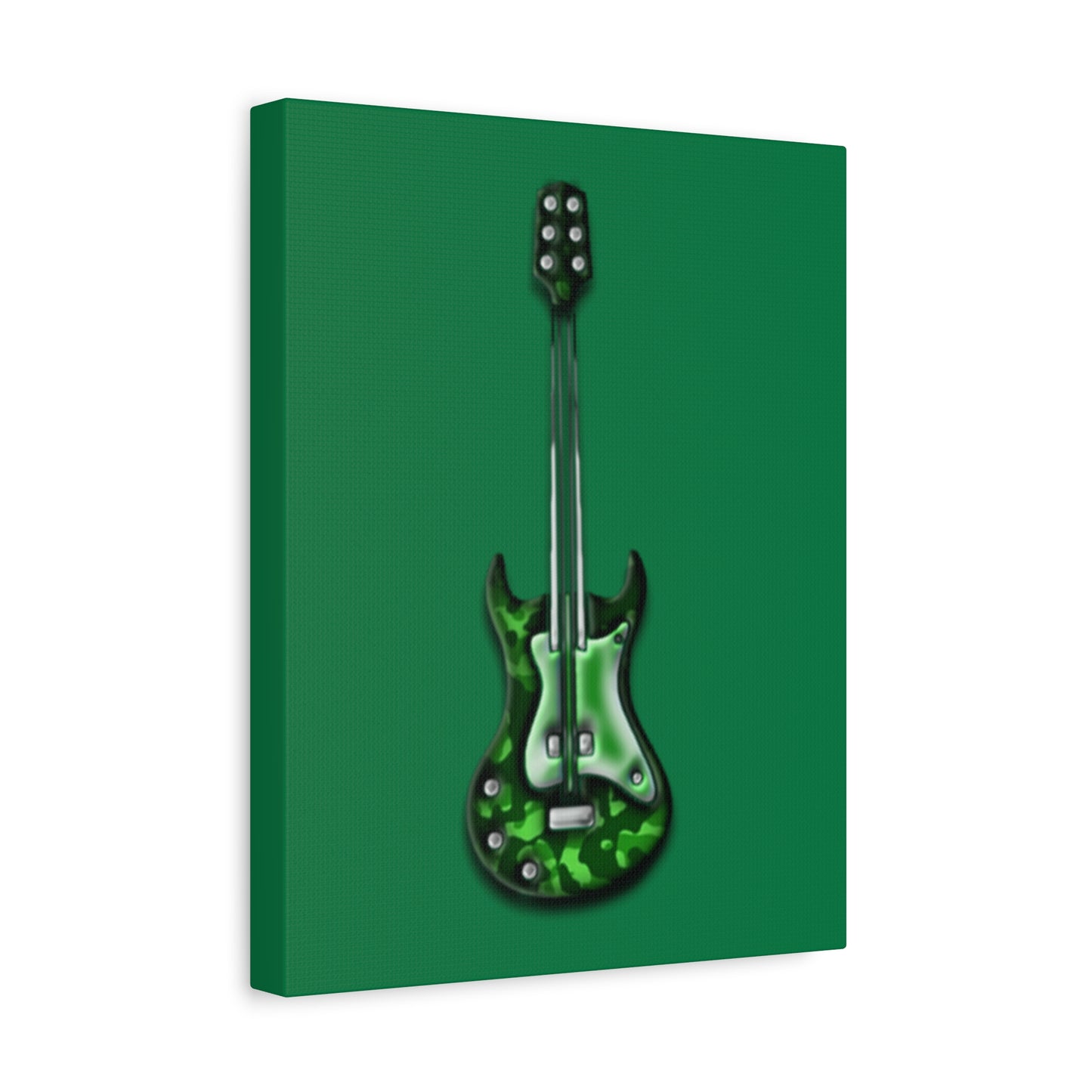 Green Electric Guitar Canvas Art, Music Wall Decor, Rock n Roll Gift, Guitar Lover's Art, Stretched Green Canvas, Home Theater Decor