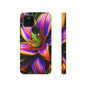 Floral Neon Tough Phone Case — Vivid Purple & Orange Lily Protective Cover