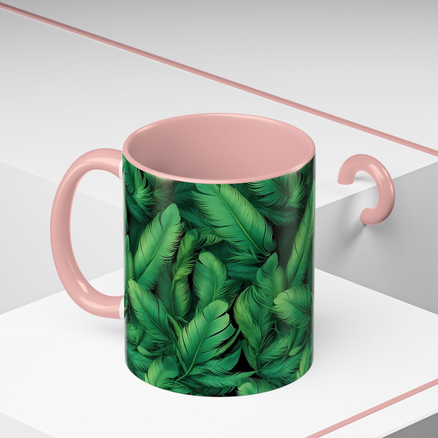 Tropical Leaf Coffee Mug - Green Botanical Drinkware, Ideal Gift for Nature Lovers, Home Decor, Tropical Theme, Eco-Friendly Beverage