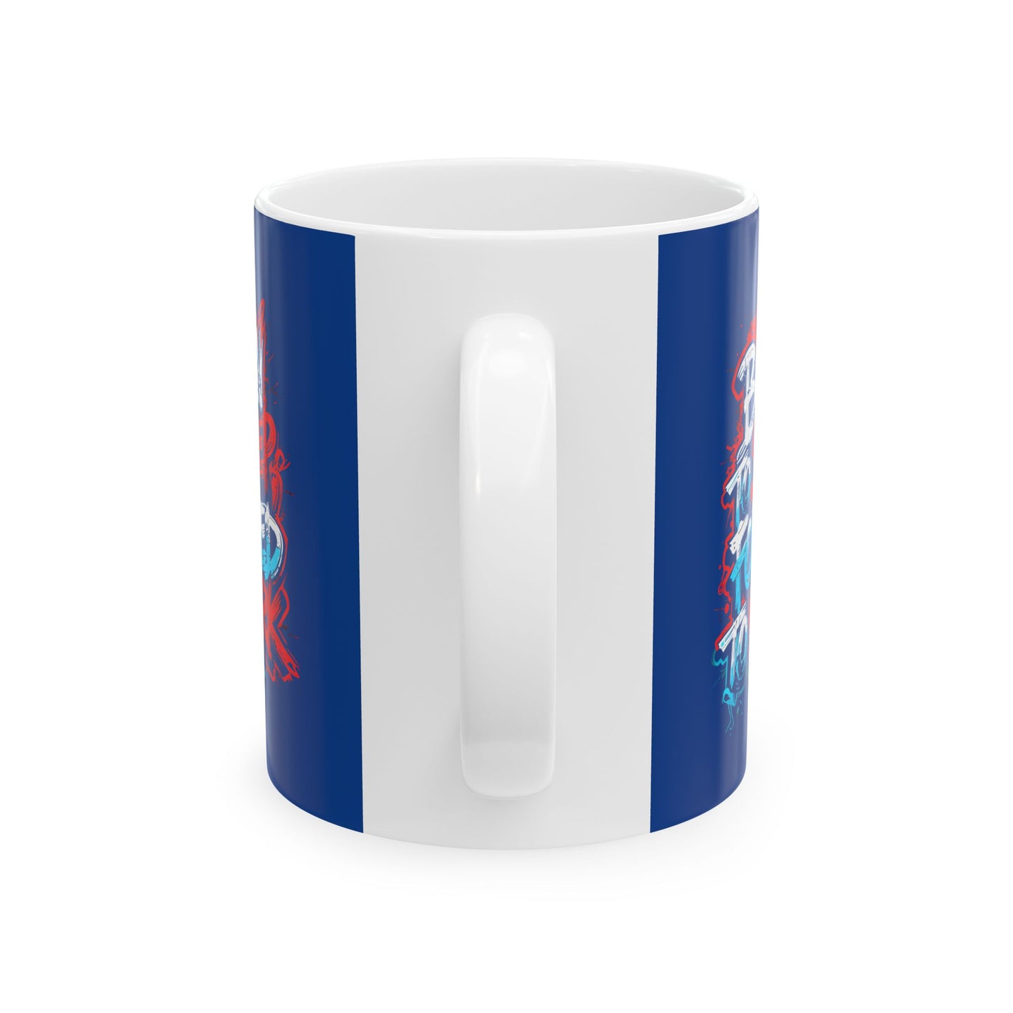 Ceramic Mug — Patriotic Retro Neon "God Bless America" Coffee Cup