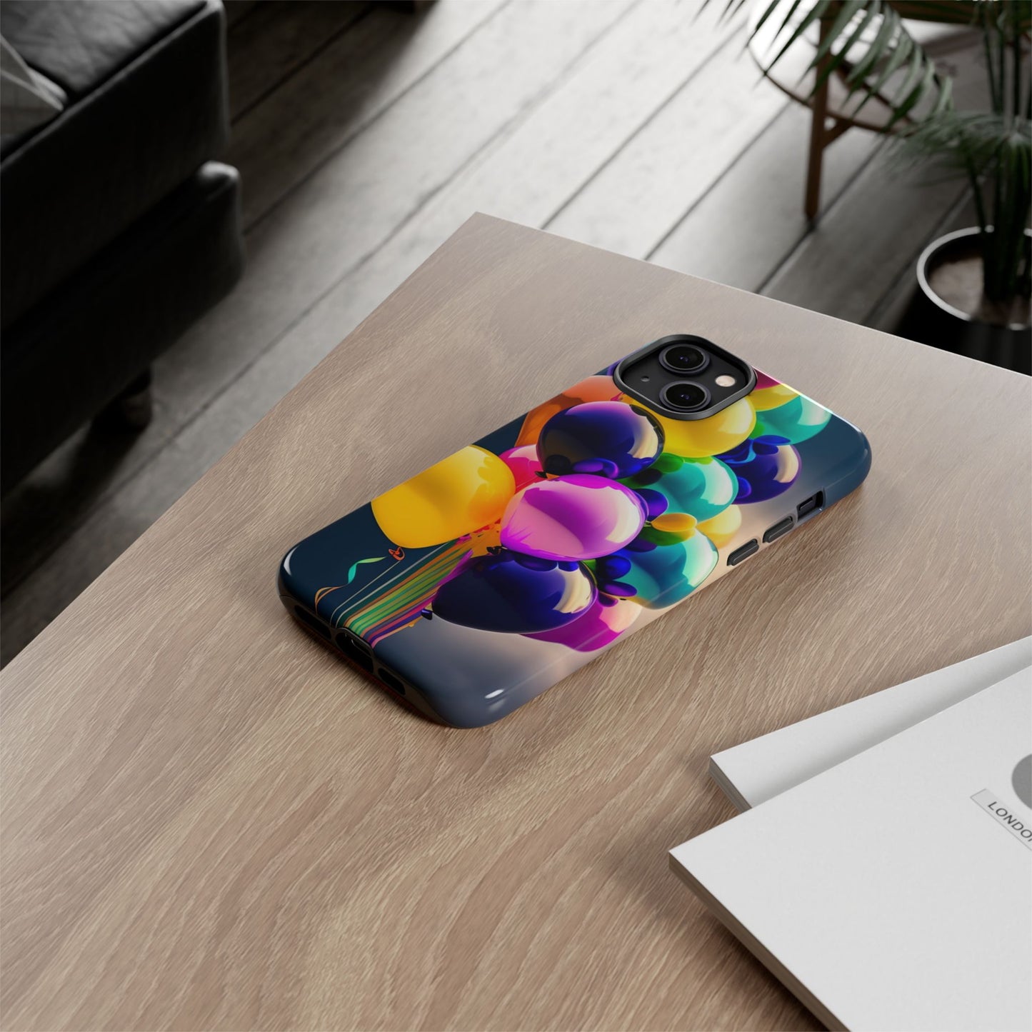 Colorful Balloon Tough Phone Case — Vibrant Party Balloons Protective Cover