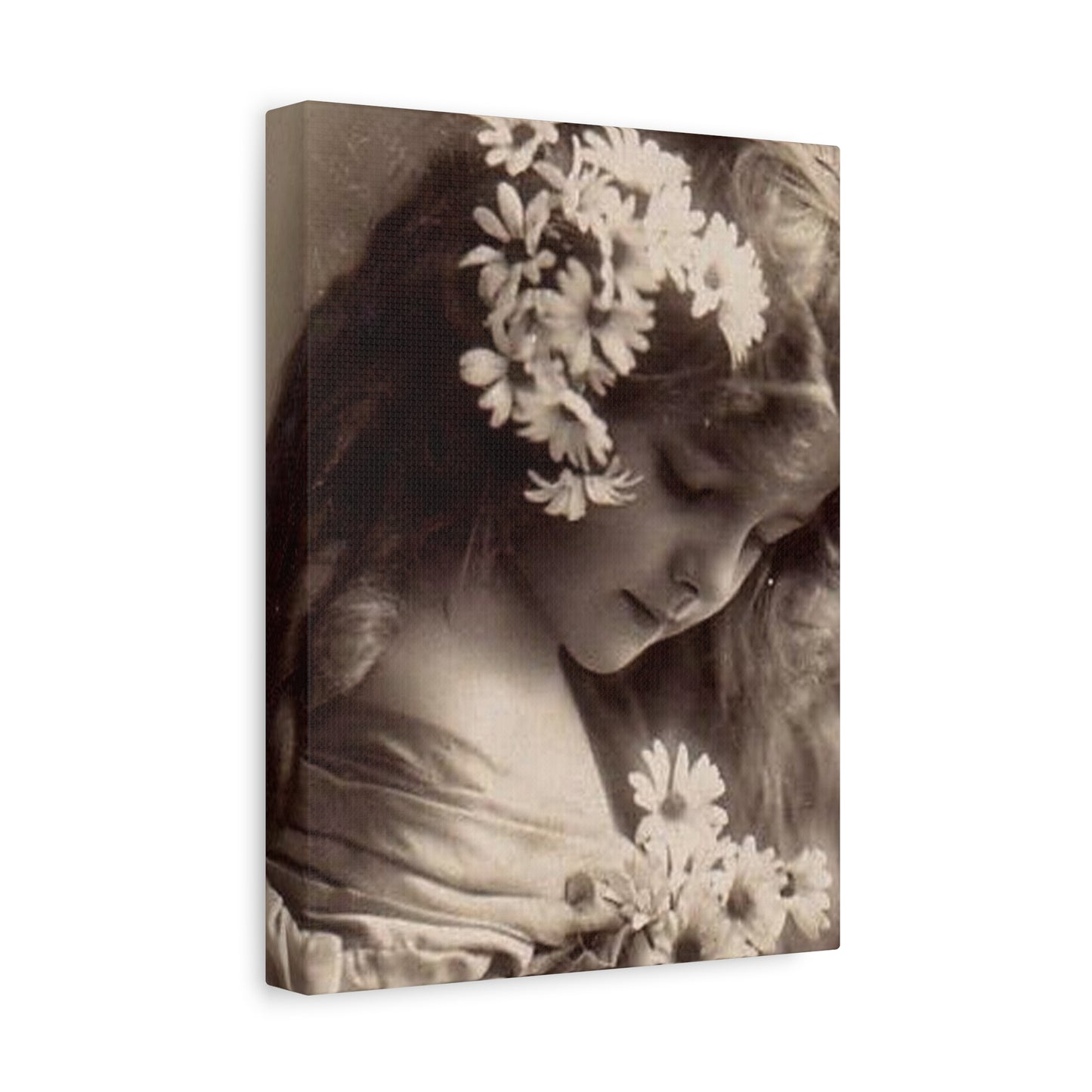 Vintage Floral Portrait Canvas