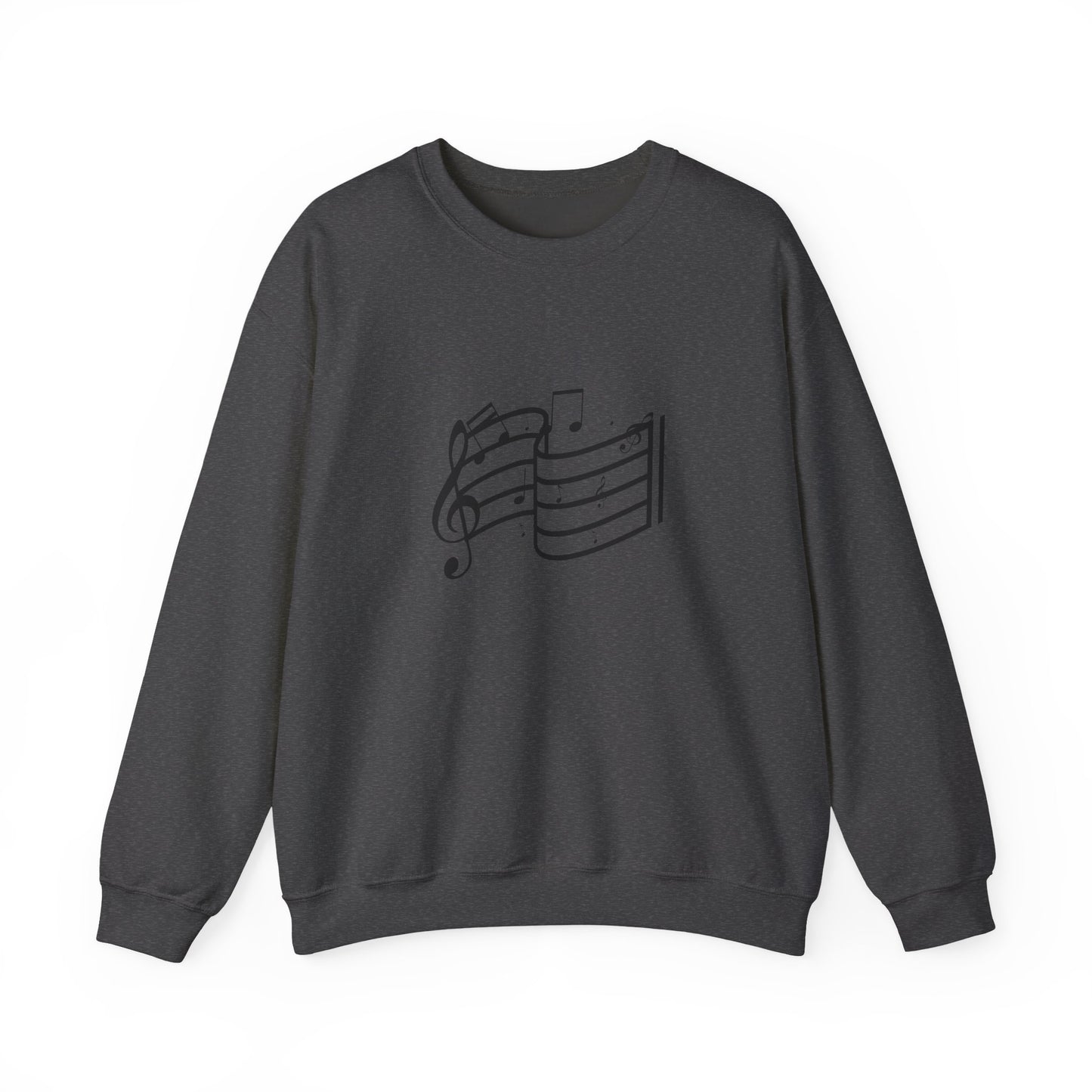 Music Notes Crewneck Sweatshirt – Minimal Sheet Music Design