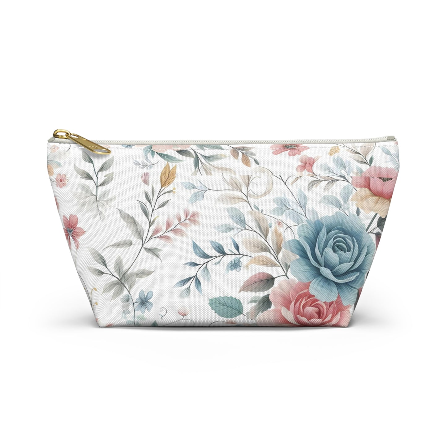 Floral Accessory Pouch, Makeup Bag, Cosmetic Case, Travel Organizer, Gift for Her, Floral Print Pouch