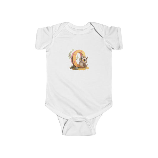 Cute Animal Themed Infant Bodysuit Letter O, Adorable Baby Outfit, Birthday Gift, Baby Shower Present, Newborn Clothes, Holiday Gift